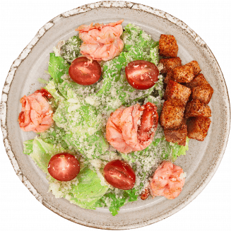 Салат Цезарь с креветками