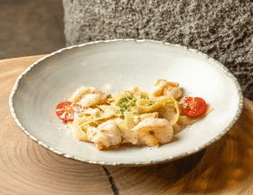 Фетучини с креветками