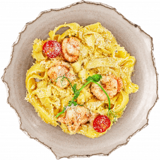 Фетучини с креветками