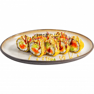 Горячий ролл с лососем